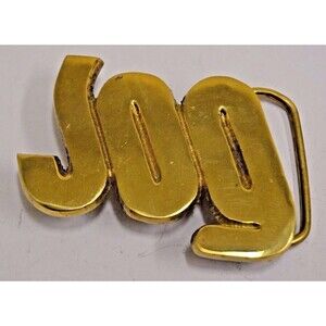 Vintage Original 1970's Solid Brass JOG Belt Buckle Jogging Runner RARE